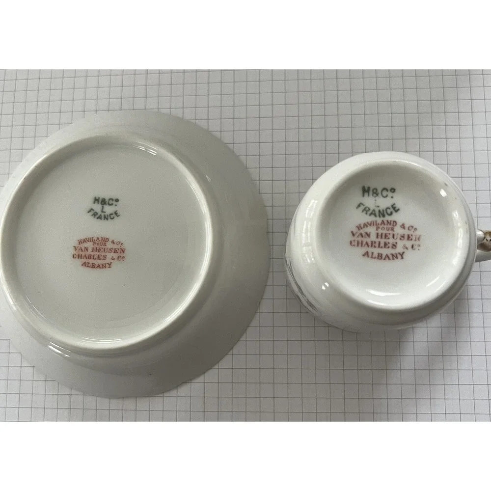 Vintage Haviland Limoges France expresso cup saucer For Charles  Van Heuser. G9